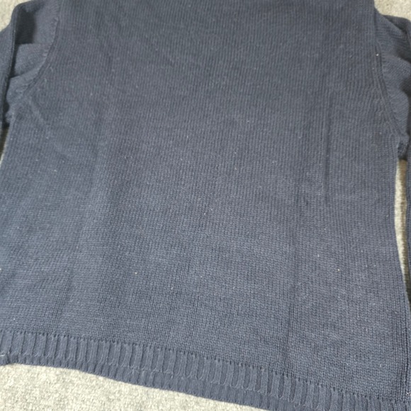 CAROLYN TAYLOR Luxury Women XL Blue Black Checkered Mock Neck Sweater Knit‎ - Picture 10 of 10